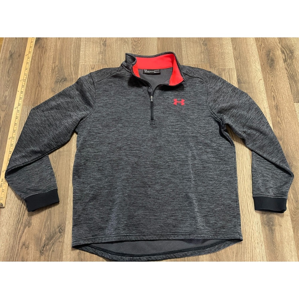 Under armour Sweater, Womens Size Large, Black Pink, Pullover, 1/4 Zip, Coldgear